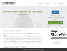 Tablet Screenshot of bidplanroom.com